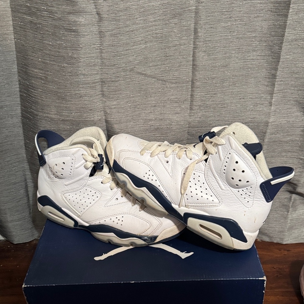Jordan White and Navy Sneakers